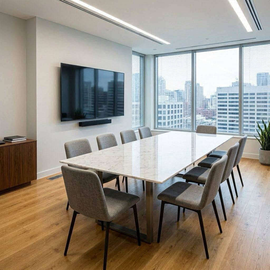 跨部门联合会议期间异地协作组的写字楼办公视频会议空间配置该从哪些环节调整